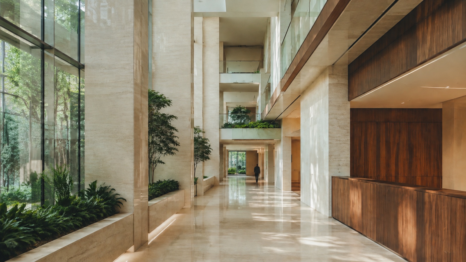 A calm contemporary institutional interior